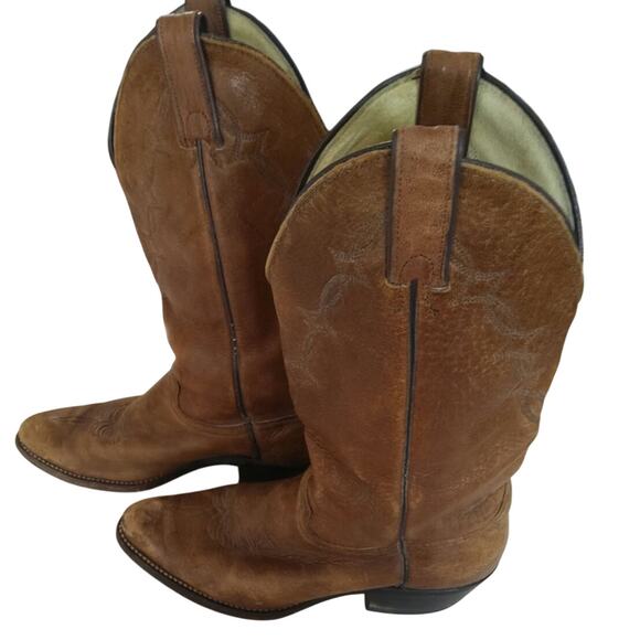 Abilene Vintage leather riding biker work boots Brown Men's 8 - Picture 2 of 8